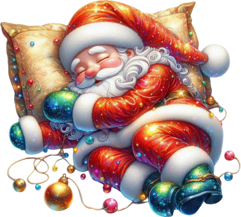 Motivtransfer 8913 Schlafender Weihnachtsmann auf Kissen