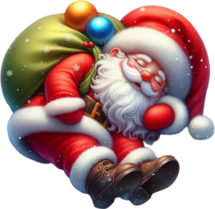Motivtransfer 8922 Schlafender Weihnachtsmann mit Geschenken