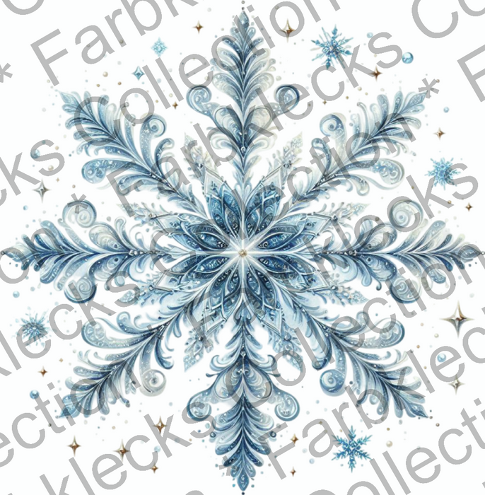 Motivtransfer 9413 Schneeflocke Watercolor