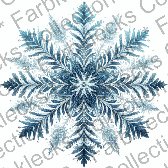 Motivtransfer 9414 Schneeflocke Watercolor