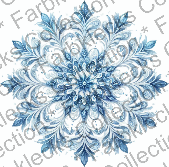 Motivtransfer 9418 Schneeflocke Watercolor