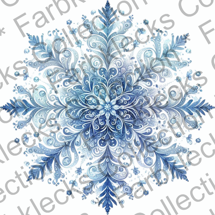 Motivtransfer 9419 Schneeflocke Watercolor