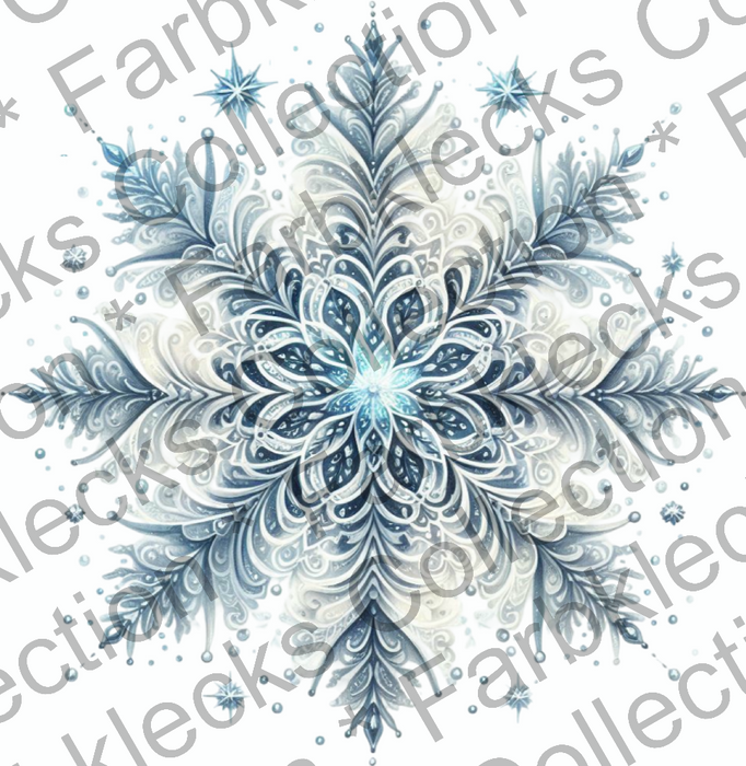 Motivtransfer 9421 Schneeflocke Watercolor