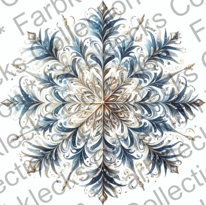 Motivtransfer 9426 Schneeflocke Watercolor