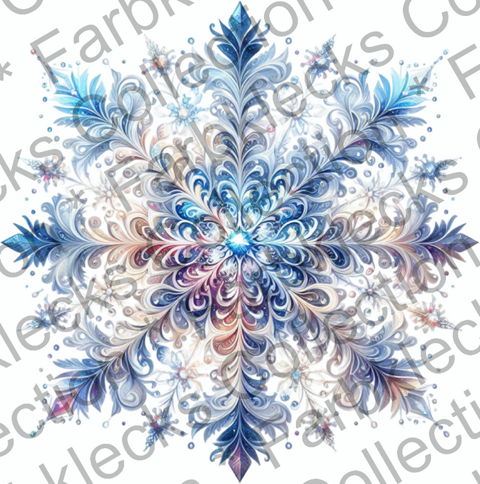 Motivtransfer 9428 Schneeflocke Watercolor