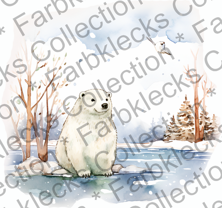 Motivtransfer 9484 Eisbär im Schnee