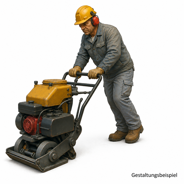 Arbeiter mit großer Rüttelplatte - (DF-735)