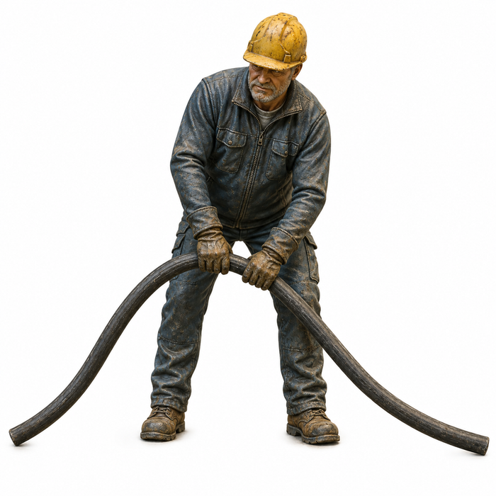 Arbeiter verlegt Rohr - (DF-742)