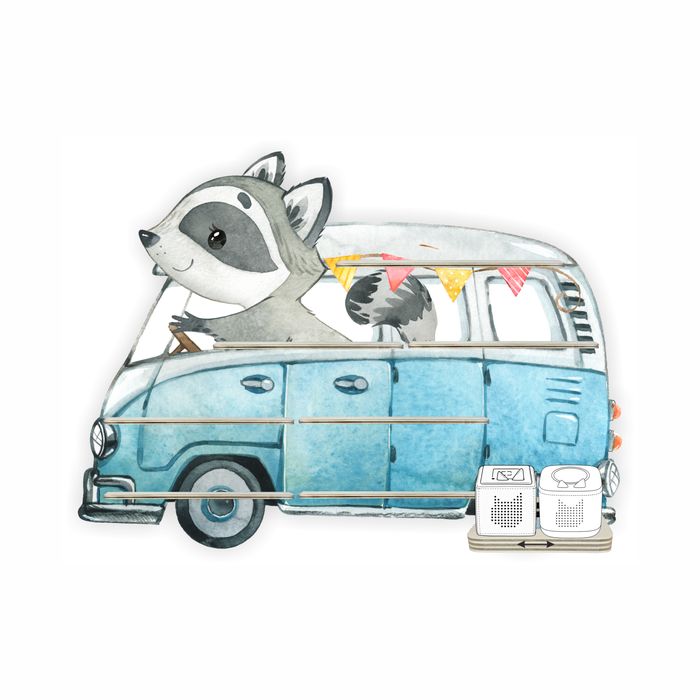 Regal für Musikbox - Auto Freunde Bus Waschbär