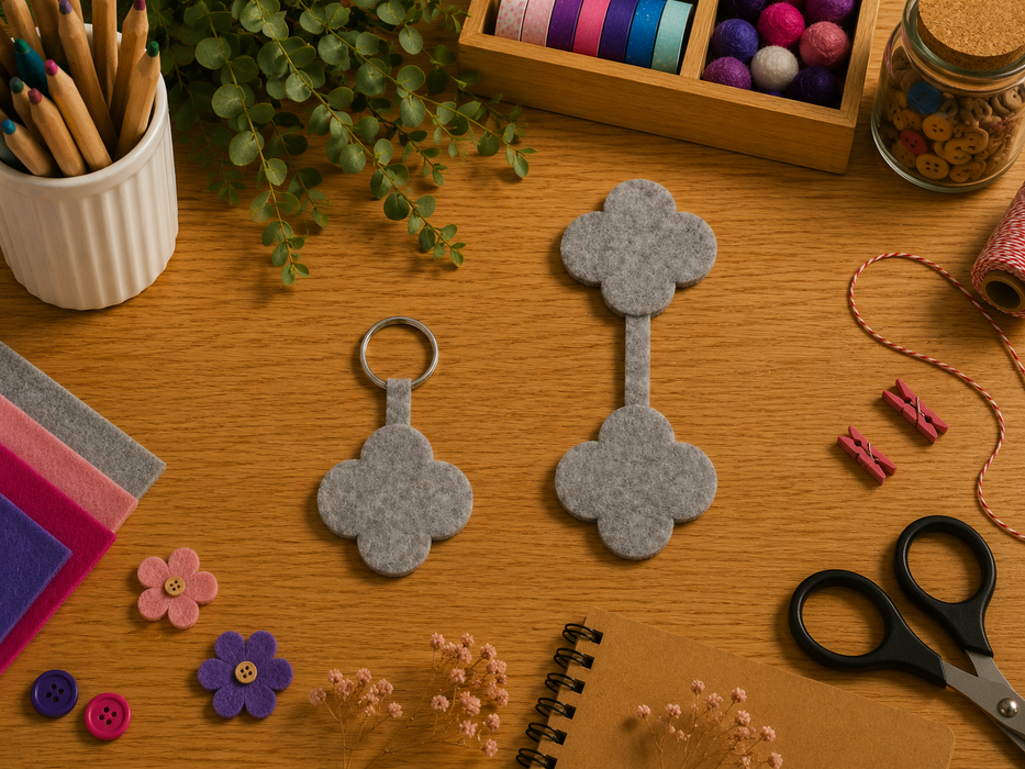 Schlüsselanhänger Blüte 4 mit Schlüsselring 10er Set BSN