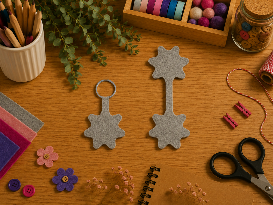 Schlüsselanhänger Blüte 5 mit Schlüsselring 10er Set BSN