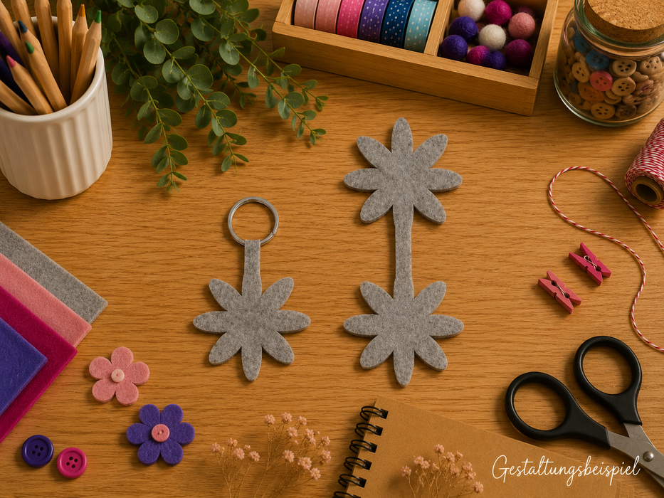 Schlüsselanhänger Blüte 1 mit Schlüsselring 10er Set BSN