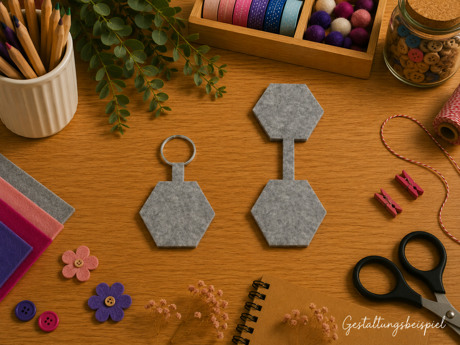 Schlüsselanhänger Geometrie 1 mit Schlüsselring 10er Set BSN