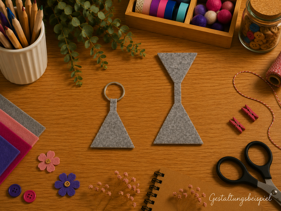 Schlüsselanhänger Geometrie 3 mit Schlüsselring 10er Set BSN