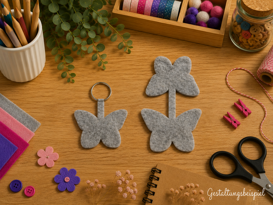 Schlüsselanhänger Schmetterling mit Schlüsselring 10er Set BSN