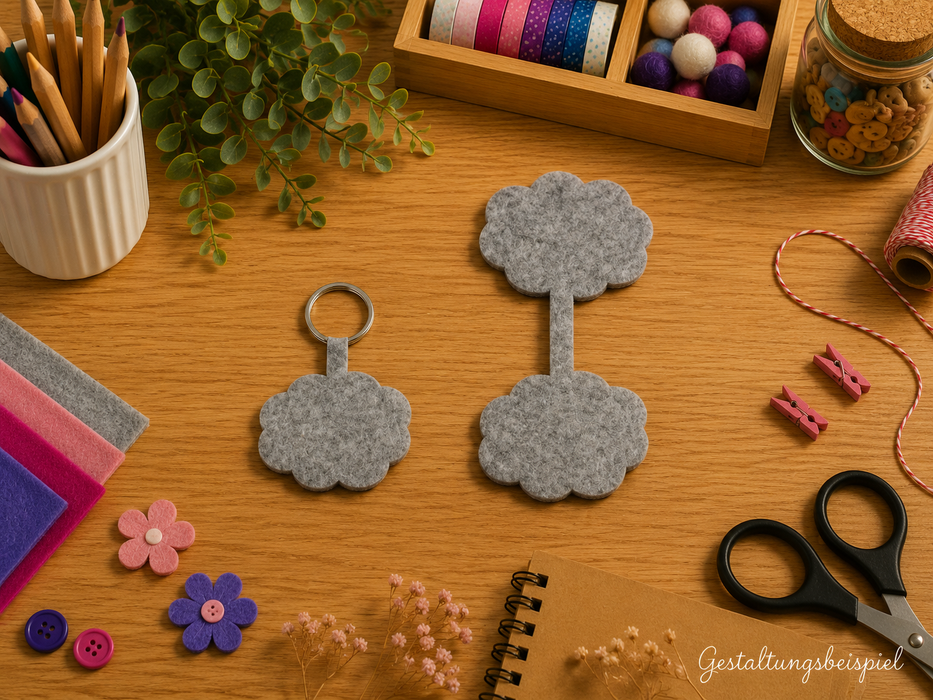 Schlüsselanhänger Wolke mit Schlüsselring 10er Set BSN
