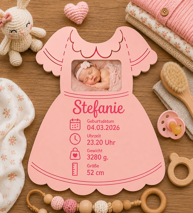 Baby Geburtsanzeige Motiv 1 mit Fotorahmen