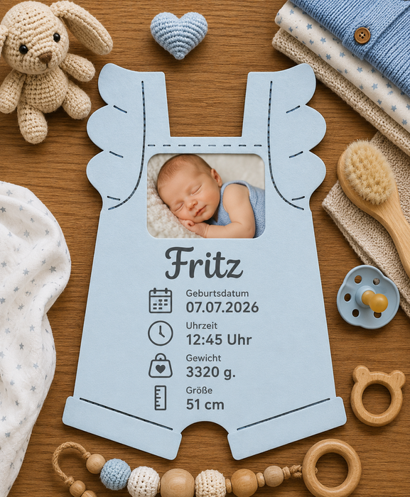 Baby Geburtsanzeige Motiv 4 mit Fotorahmen