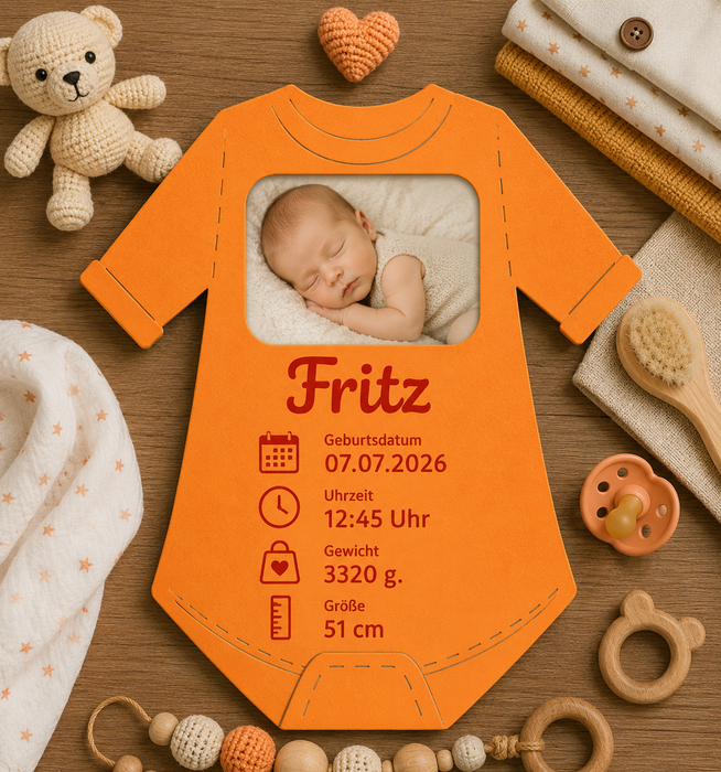 Baby Geburtsanzeige Motiv 5 mit Fotorahmen