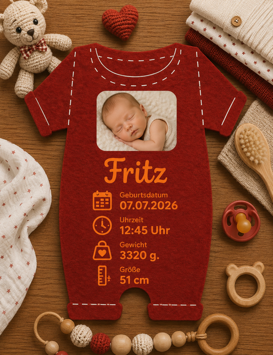 Baby Geburtsanzeige Motiv 6 mit Fotorahmen
