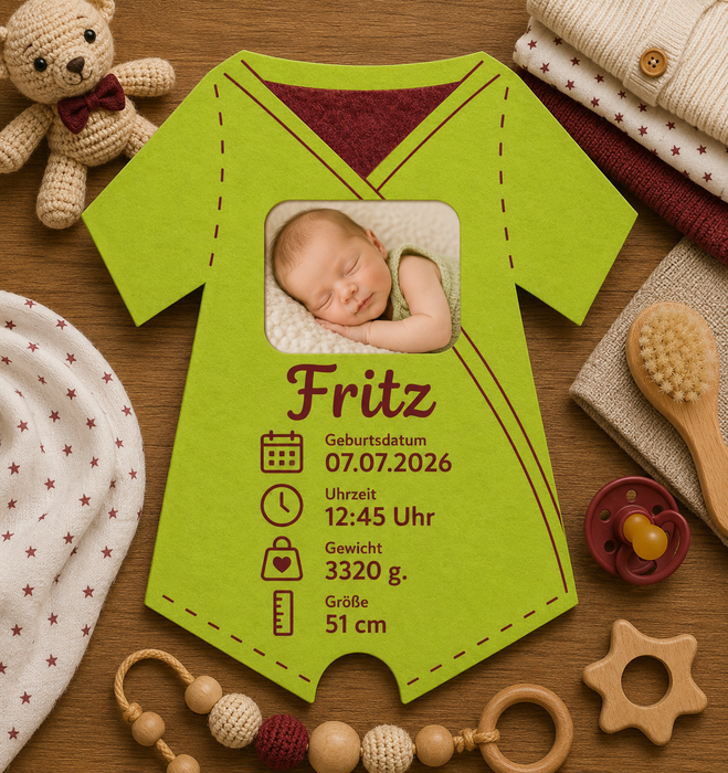 Baby Geburtsanzeige Motiv 7 mit Fotorahmen