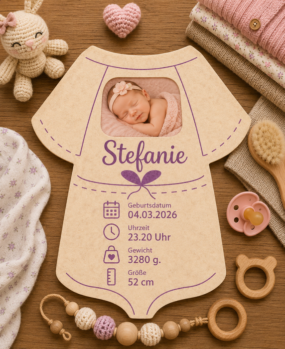 Baby Geburtsanzeige Motiv 8 mit Fotorahmen