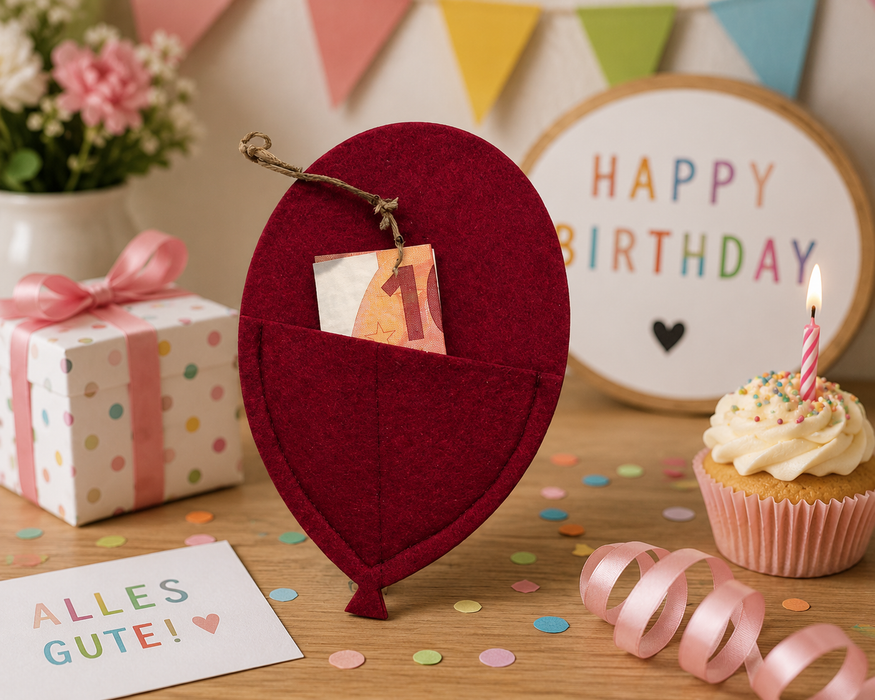 Ballon mit Aufsatztasche Geld