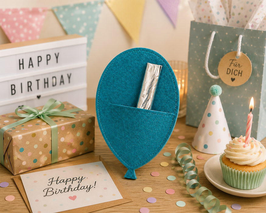 Ballon mit Aufsatztasche Schokolade