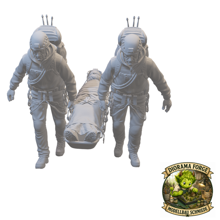 Bergretter mit Verletztem - (DF-748)