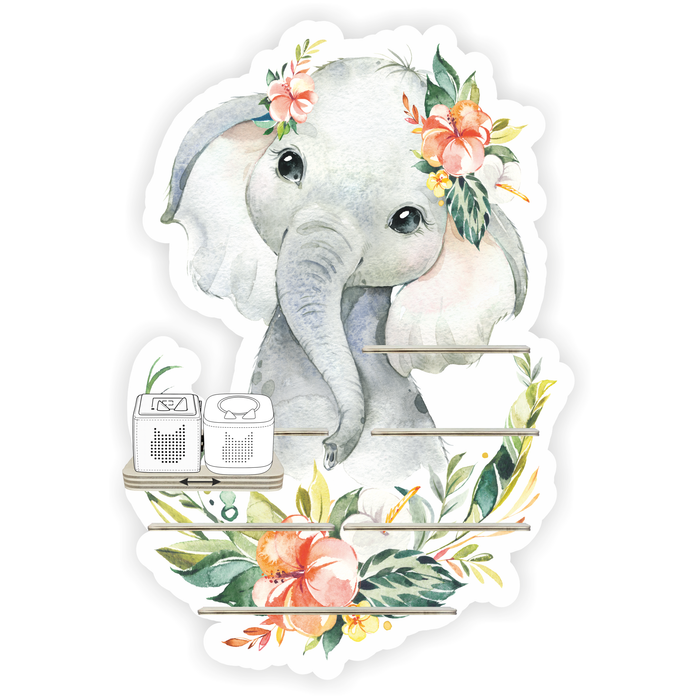 Regal für Musikbox - Blumen Elefant