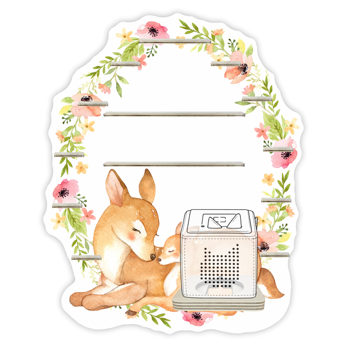 Regal für Musikbox - Blumenkranz mit Reh