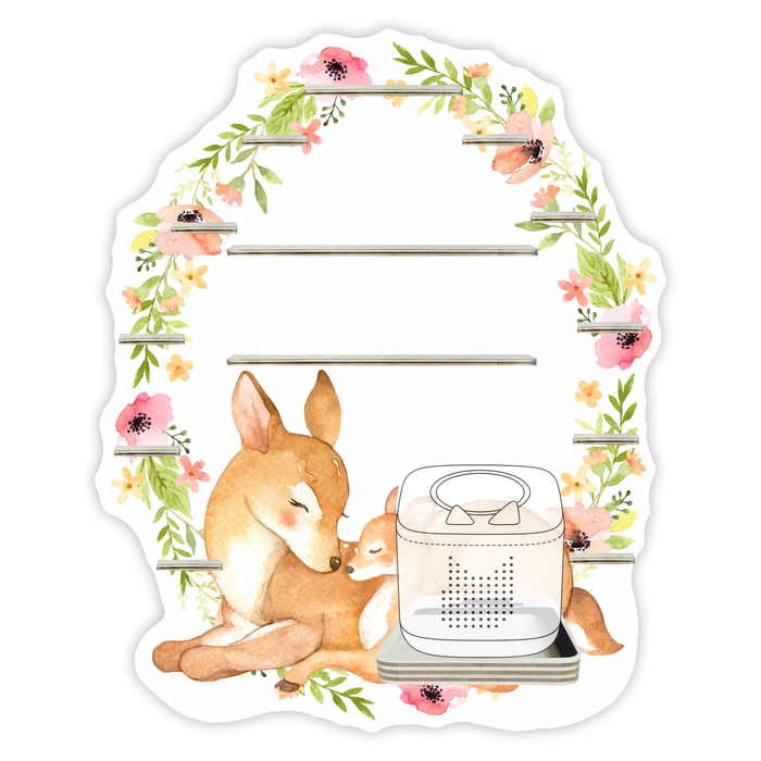 Regal für Musikbox - Blumenkranz mit Reh