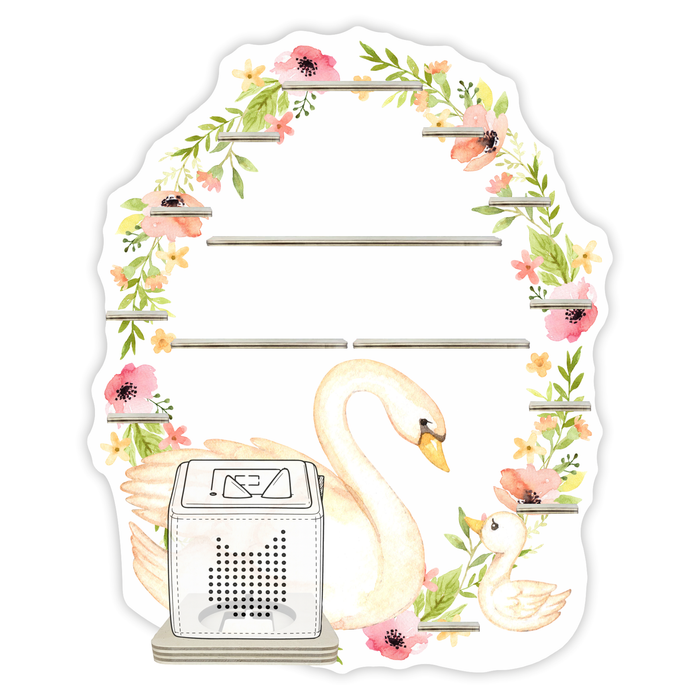 Regal für Musikbox - Blumenkranz mit Schwan