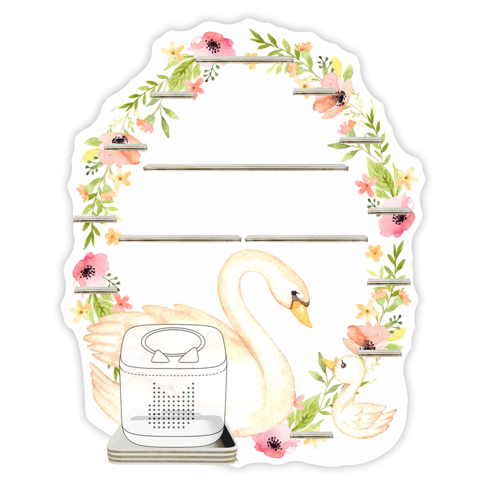 Regal für Musikbox - Blumenkranz mit Schwan