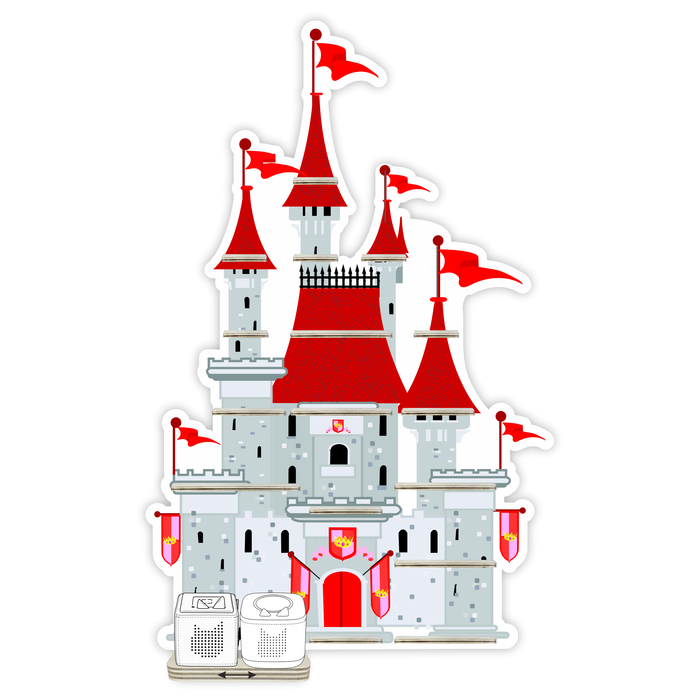 Regal für Musikbox - Burg rot