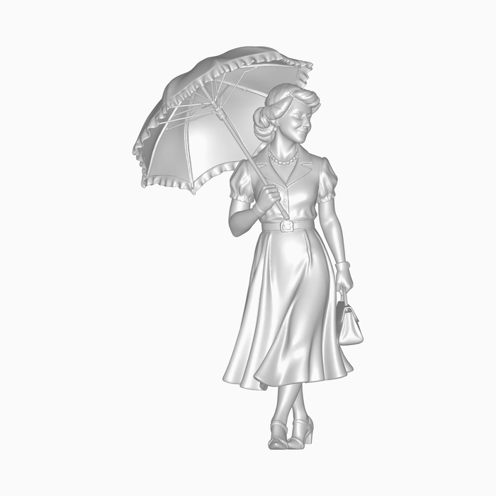 Classic Besucherin mit Sonnenschirm - (DF-1000)