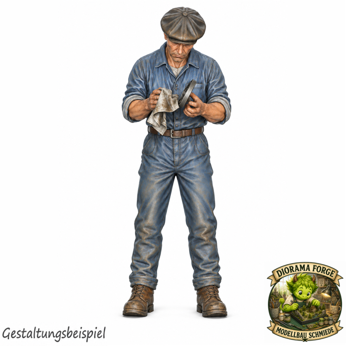 Classic Mechaniker poliert Bauteil - (DF-1027)