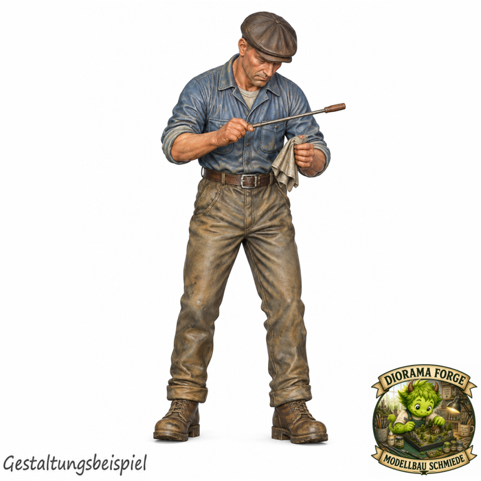 Classic Mechaniker prüft Öl - (DF-1028)