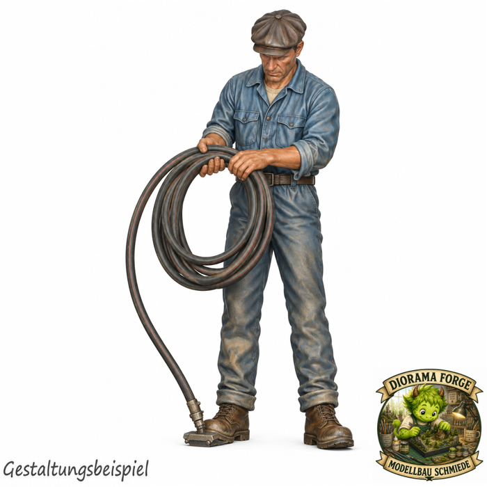 Classic Mechaniker rollt Schlauch zusammen - (DF-1031)