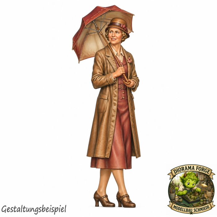 Dame mit Sonnenschirm - (DF-1054)