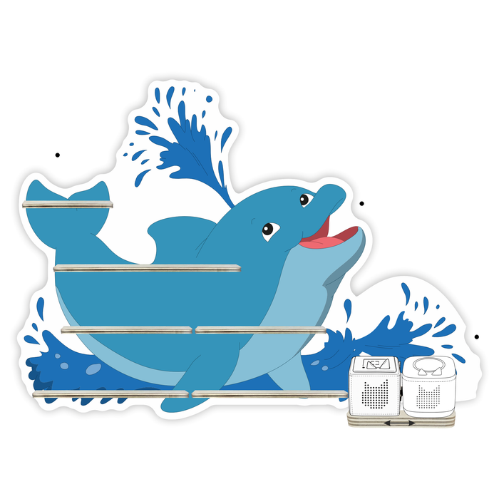 Regal für Musikbox - Delphin im Nass