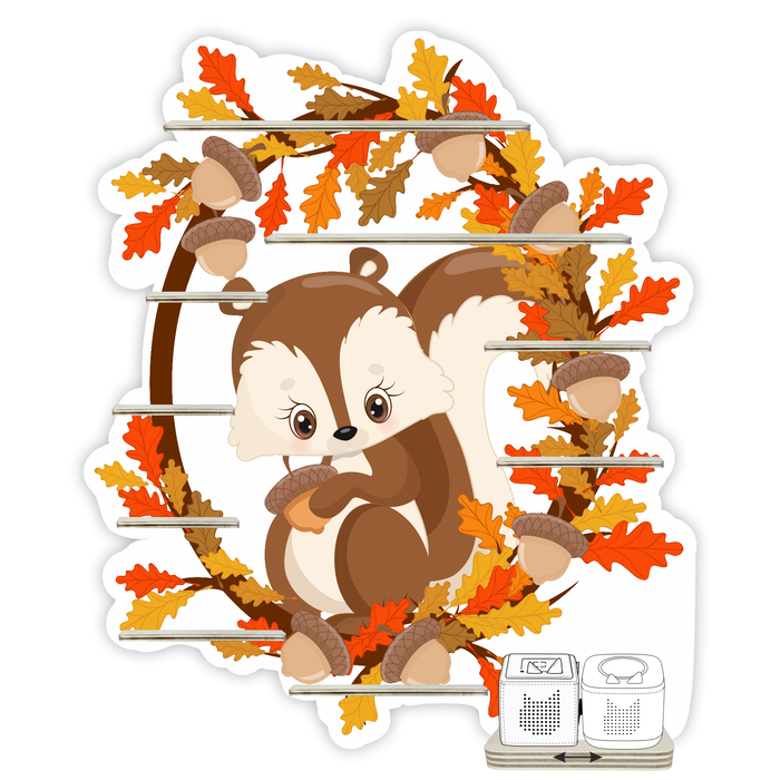 Regal für Musikbox - Eichhörnchen mit Kranz