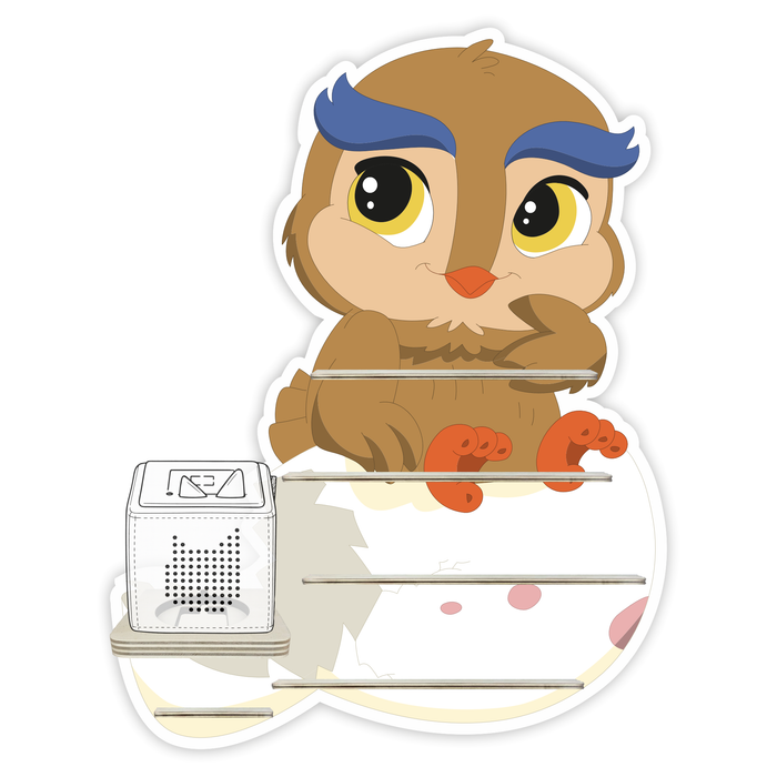 Regal für Musikbox - Eule im Ei