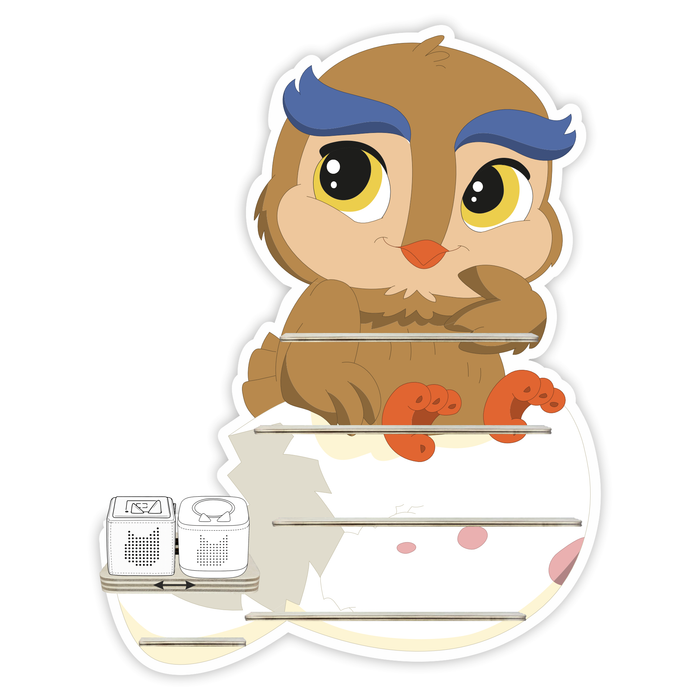 Regal für Musikbox - Eule im Ei