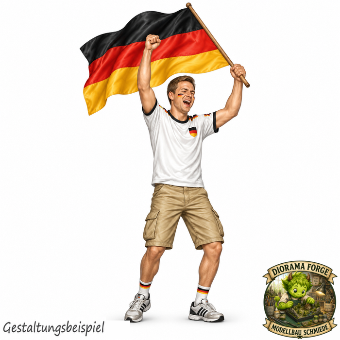 Fan mit grosser Flagge - (DF-1063)