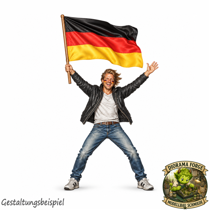 Fan mit grosser Flagge - (DF-1064)