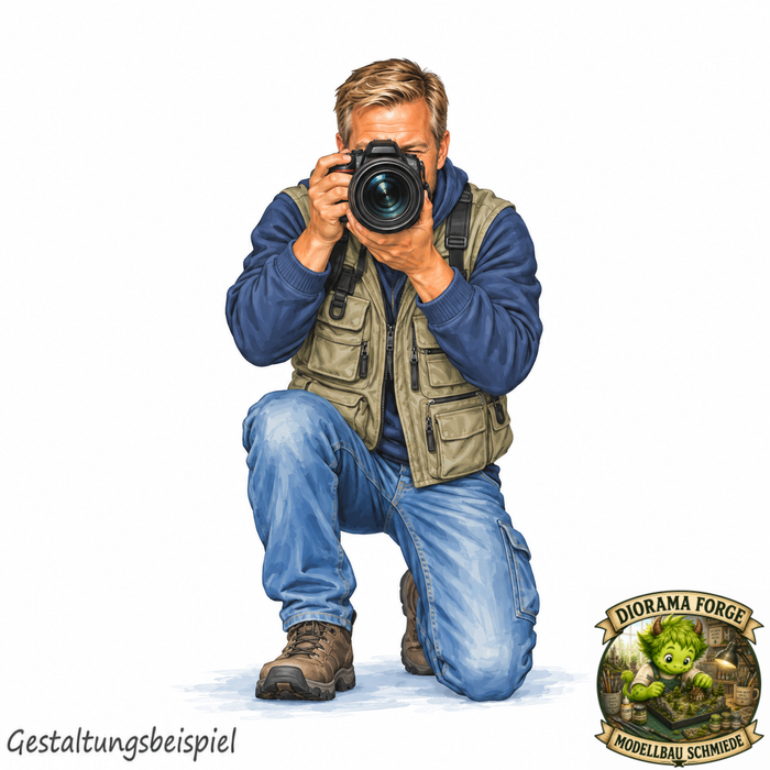 Fotograf kniet mit Kamera - (DF-1072)