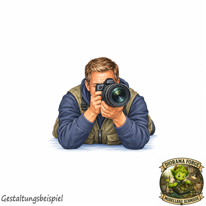 Fotograf liegt auf dem Boden 2 - (DF-1074)