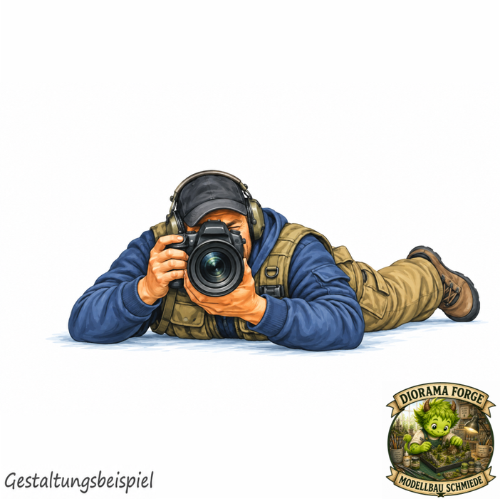 Fotograf liegt auf dem Boden - (DF-1073)