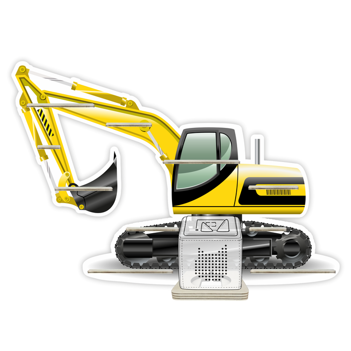 Regal für Musikbox - Gelber Schaufelbagger